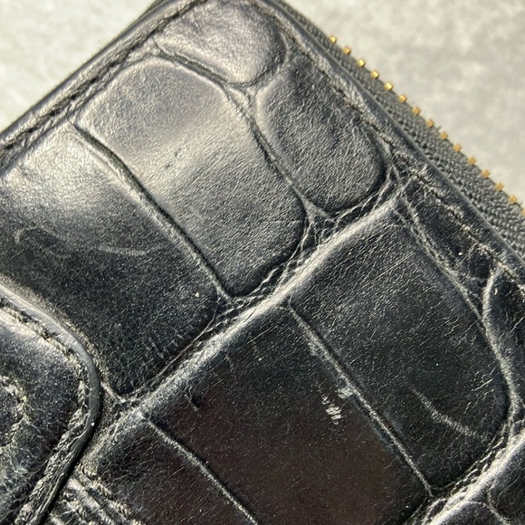 Coach Madison Black Embossed Croc zip around accordion wallet. - Picture 8 of 10